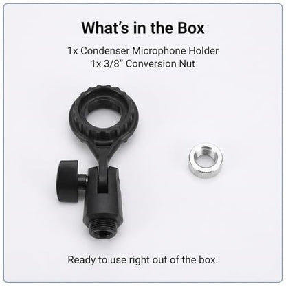 Microphone Holder for Mic Stand Condenser Mic Shock Mount Standard Interface Thread Compatible with Stand Devices with 3/8 Conversion for 0.9-Inch Shockproof Microphone Stands