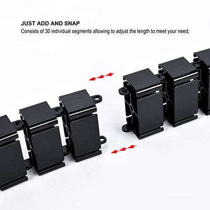 Vertebrae Cable Management Spine, Quad Entry Organizer for Height Adjustable Desk, Black