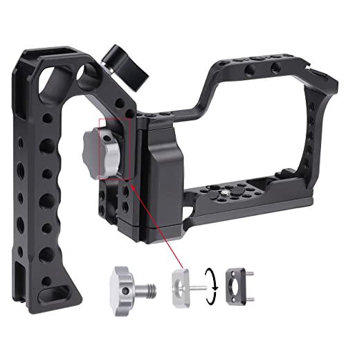 Hersmay For Canon M5 M50 II Cage with Top Handle, Camera Cage for Canon EOS M50 Mark II/ M50 /M5 Camera,Vlogging Video Shooting Filmmaking Rig Stabilizer with 1/4" Mounting and 3/8" Arri Locating Hole - size: For Canon M50II/M50/M5