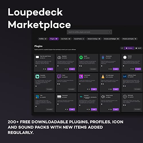 Loupedeck Live S - The Streaming Console for Desktop Productivity, Full Stream Control and Content Creation with Customizable LED Touchscreen Buttons, Dials and RGB Buttons, Works with PC and Mac
