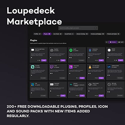 Loupedeck Live S - The Streaming Console for Desktop Productivity, Full Stream Control and Content Creation with Customizable LED Touchscreen Buttons, Dials and RGB Buttons, Works with PC and Mac