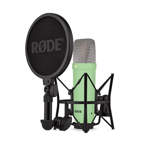 RØDE NT1 Signature Series Large-Diaphragm Condenser Microphone with Shock Mount, Pop Filter and XLR Cable for Music Production, Vocal Recording, Streaming and Podcasting (Green) - color: Green