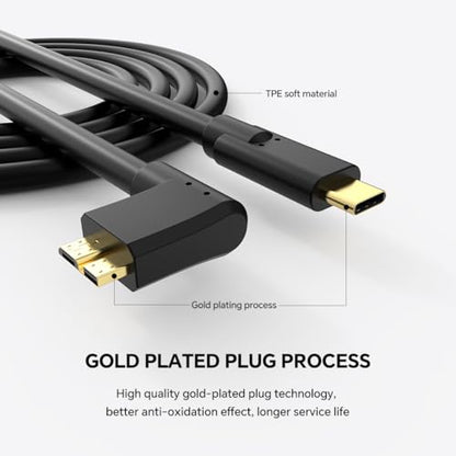 16.4ft USB C to Micro B Cable, 5Gbps High-Speed Data Transfer, USB Type-C to Micro B Camera & External Hard Drive Cable for Canon EOS 1DX2/ 5D4/ 5DS Nikon D850/ D810, WD, Seagate, Toshiba HDD