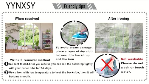 YYNXSY 8X6FT Spring Window Landscape Photography Background White Window Sill Flower Green Forest Nature Photography Background Party BannerYY-1011 - size: 8X6FT