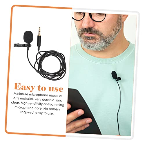 High Sensitivity Lavalier Lapel Microphone Recording Mic with Sturdy Clip for Meeting Interview Vlog Live Broadcast and Laptop Use