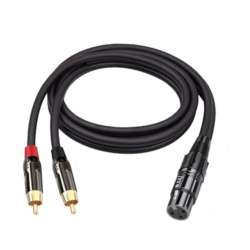 XLR to RCA Adapter Cable XLR Female to Dual RCA Male Audio Cable Connector (3FT) Black - color: XLR Female to 2-RCA Male Cable
