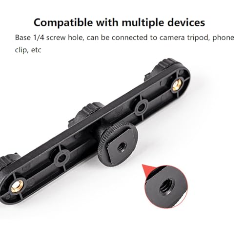 Camera Hot Shoe Mount Triple Shoe Mount Extension Bar Hot Shoe Adapter Bracket with 1/4 Screw Hole Accessory