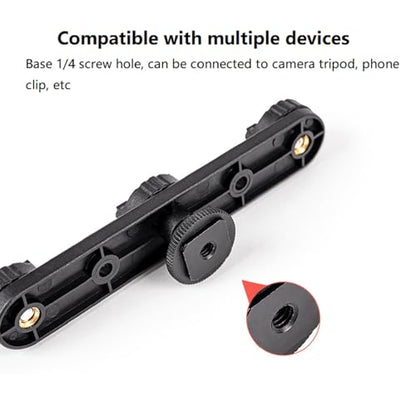 Camera Hot Shoe Mount Triple Shoe Mount Extension Bar Hot Shoe Adapter Bracket with 1/4 Screw Hole Accessory