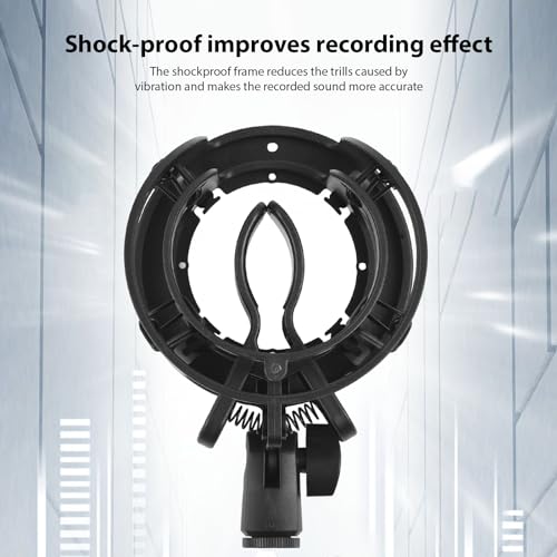 Tissting Microphone Shock Mount Mic Clip Holder with 5/8 to 3/8 Adapter -Universal USB Condenser Mic Isolation Clip for Studio Recording Podcasting Live Streaming