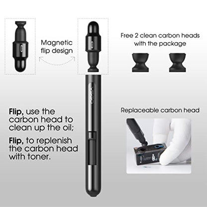 VSGO Lens Cleaning Pen with Power Switch – Compatible with Canon, Nikon, Sony Cameras, Binoculars, and AR/VR Glasses – Includes 2 Replaceable Carbon Tips (V-P03E)