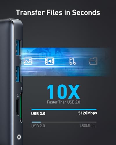 Anker Laptop Docking Station Dual Monitor, 8-in-1 USB C Hub, 4K Dual Monitor with 2 HDMI, 1 Gbps Ethernet Hub, 85W Power Delivery, SD Card Reader, for XPS and More (Charger not Included) - style: 8 in 1 【2 HDMI + Ethernet】