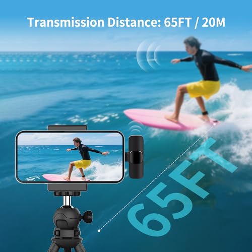 Wireless Microphone for iPhone iPad and Android Phone, 2 Pack Wireless Lavalier Lapel Mic with Noise Reduction, Plug and Play Mini Microphone for Video Recording Interview Podcast YouTube TikTok Vlog - size: 03_All iPhones & Androids (USB-C + Lightning)