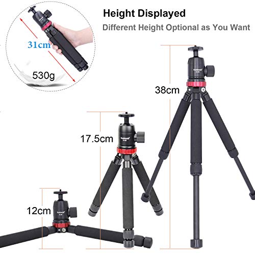 Koolehaoda Metal Mini Tripod with 360° Ball Head and 1/4" Screw Desktop Tabletop Stand Tripod for Cameras,Load up to 8kg - (MT-02+D28) - color: MT-02+D28