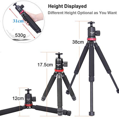 Koolehaoda Metal Mini Tripod with 360° Ball Head and 1/4" Screw Desktop Tabletop Stand Tripod for Cameras,Load up to 8kg - (MT-02+D28) - color: MT-02+D28