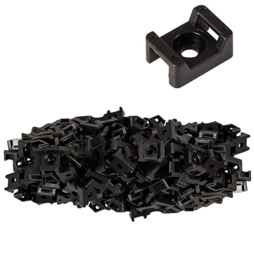 GTSE 100 Pack Of Black Screw Mounts, Zip Ties Up To 0.2" Wide, Saddle Type Zip Tie Anchors - color: Black, style: 0.2 " Wide / 0.14" Screw Hole Mounts