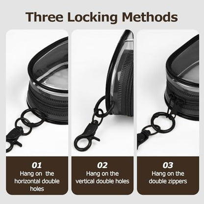 Linsaner 1|2|4 Pack Available Storage Bag for Organizing Data Cables, Earphone, Chargers, Keys, Change, Blind Box Doll Transparent Display Bag, Tech Pouch (Black, 1 Pack) - color: B2-Black