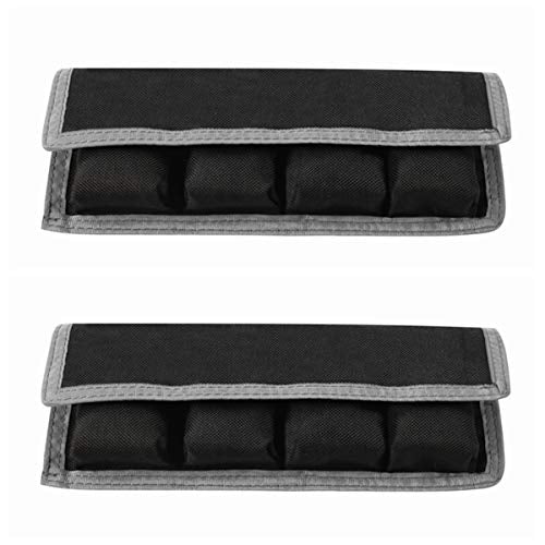 Meking 2 Pcs DSLR Battery Case Holder Storage Bag (4 Pocket) for AA/AAA Battery and LP-E6 LP-E8 LP-E10 LP-E12, EN-EL14 EN-EL15, NP-FW50 NP-F550 NP-FM500H (Gray) - color: Grey 2pcs