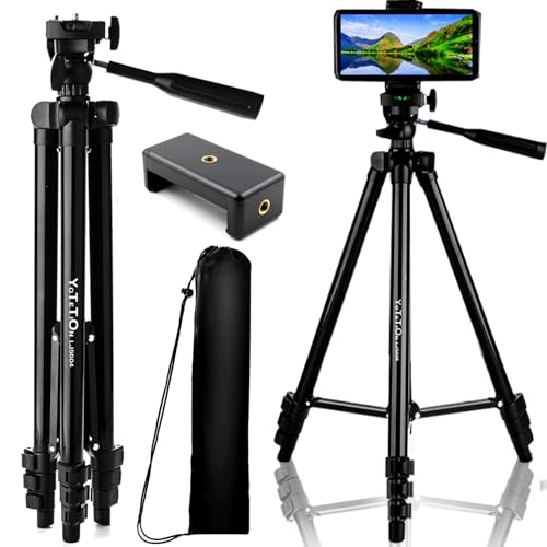 55" Aluminum Phone & Camera Tripod, Extendable Cell Phone Tripod Stand Compatible with iPhone/Android/Action Camera is Perfect for Live Streaming/Video Recording/Selfies - size: TR55-4