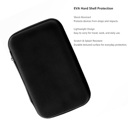 U-KIME EVA Electronics Organizer Case for Cables, Chargers, Earbuds, Black