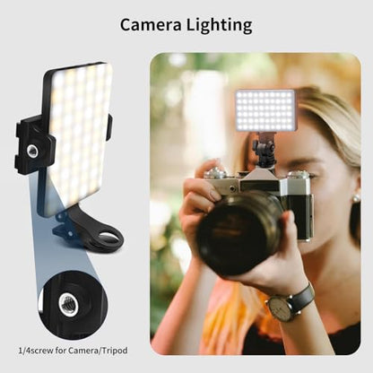 NPTCL 60 LED Portable Slefie Light, Rechargeable Lighting with Back Clip | 2200mAh Battery, CRI 97+, 3 Light Modes for Phone, iPhone Camera Webcam Laptop Photo Makeup Video Conference