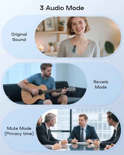Wireless Mini Microphone for iPhone, Android, iPad, 2-Pack | Noise Reduction, Clear Voice, USB-C, for Video Recording, TikTok, Podcast, Content Creation