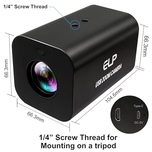 HDMI 12X Zoom USB Camera 4K Autofocus 60FPS High Speed Webcam USB HDMI Simultaneous Output PC Camera Manual Zoom Remote Control for TV Projector Video Conferencing Church Streaming