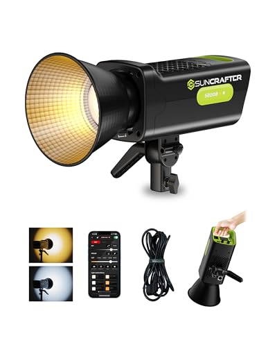 200W Bi-Color LED Video Light,COB Spotlight,310W Camera Light | Boost Mode to 310W,2700K-6500K LED Light for Photography & Video,46,000 Lux@1m,CRI96+/TLCI99+,Smart App Control,Bowens Mount - size: S200B