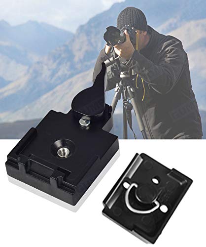 UTEBIT 323 RC2 Tripod Quick Release Plate, with 1/4" and 3/8" Camera Screw | Metal Rapid Connect Adapter Tripod Mount Plate for Manfrotto 200pl-14 Rc2 Camera Tripod Head, Black