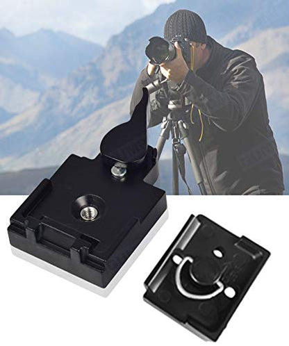 UTEBIT 323 RC2 Tripod Quick Release Plate, with 1/4" and 3/8" Camera Screw | Metal Rapid Connect Adapter Tripod Mount Plate for Manfrotto 200pl-14 Rc2 Camera Tripod Head, Black