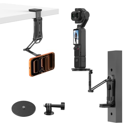 OMOTON TP02-Ultra 2 in 1 Magnetic Phone Tripod for DJI/GoPro iPhone, Black | Arca-type Adapter with 1/4" Screw for Action Camera, for iPhone 12-17 Series, Mount for Gym Kitchen Travel - color: 9-Black Ultra