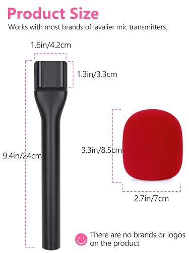 YOUSHARES Handheld Adaptor with Foam Cover, Compatible with Rode and DJI Wireless Microphones for Interviews (Red Foam) - color: Red Foam