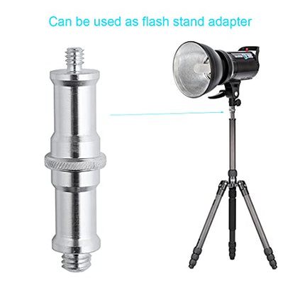 Standard Metal Male Convertor Threaded Screw Adapter Spigot Stud for Studio Light Stand, Hotshoe/Coldshoe Adapter, Ball Head, Wireless Flash Receiver, Trigger (2-Pack 1/4 to 3/8 Inch Screw) - style: 2-Pack 1/4 to 3/8 Inch Screw