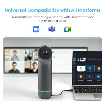 KanDao Meeting PRO 2 4K HDR Video Conference Camera with SmartNote,360 Degree, Auto Tracking, Noise-Canceling Mics, Works with Zoom, Teams & More(Real-Time Translations/Meeting Summary/Content Recap) - color: Black-Grey