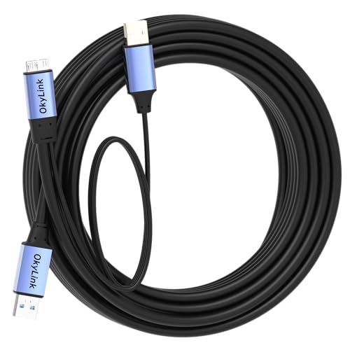 OkyLink Active USB 3.0 A to Micro-B Cable, Male to Male, 5Gbps, 32ft | 10M, 3.2 Gen 1, for External Hard Drive HDD SSD - color: Gray USB3.0, size: 32ft (10m)