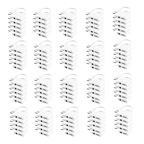 USB C to 3.5mm Headphone and Charger Adapter, Type C to Aux Jack Dongle Cable Cord with PD Fast Charging for iPhone 15/16/17 Pro/Max/Plus, iPad, Samsung Galaxy S22/S23/S24 Ultra, Note 20 (100-Pack) - color: White, size: 100 Pack
