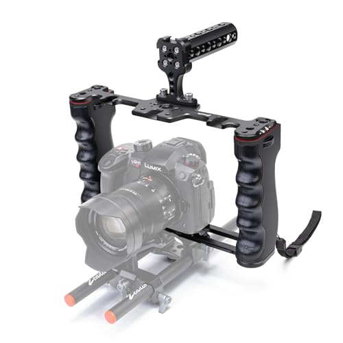 Zeadio Camera Video Rig Cage, Aluminum Filmmaking Movie Making Kit with Top Handle & Arca Type Base, Compatible with All DSLR Camera and Camcorder - style: With Top Handle