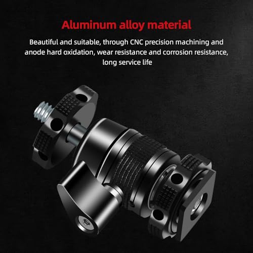 Andoer Mini Ball Head Adapter Monitor Mount Cold Shoe Adapter Aluminum Alloy with 1/4 Inch Screw for Mounting Camera Monitor Microphone LED Video Light
