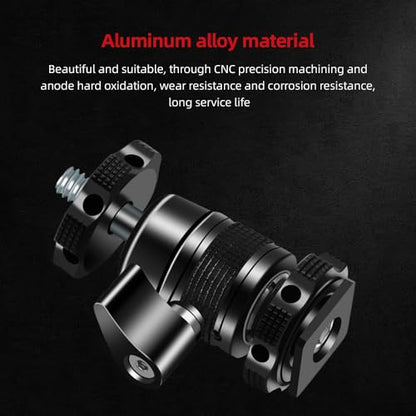 Andoer Mini Ball Head Adapter Monitor Mount Cold Shoe Adapter Aluminum Alloy with 1/4 Inch Screw for Mounting Camera Monitor Microphone LED Video Light