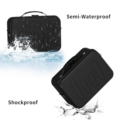 Hard Shell Camera Case Compatible with Canon EOS Rebel T7/R50/R100 and More DSLR & Mirrorless Cameras – Portable Travel Bag with Adjustable Dividers, Mesh Pocket & Shoulder Strap (Black) - color: Black