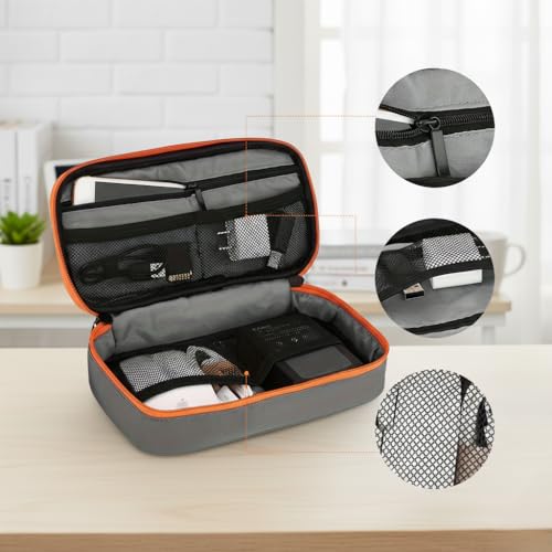 Electronic Organizer Travel Accessories Storage Bag, Portable for Hard Drives, Cables, Memory Sticks, Charger, Phone, USB, SD Cards