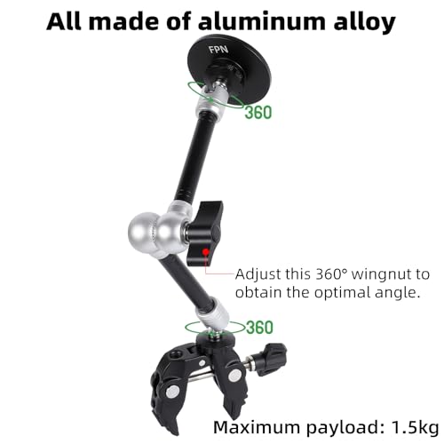 All-Metal Magnetic Phone Holder with Super Clamp&10″ Long Arm for Magsafe, Adjustable Rear View Mirror Phone Holder Mount for Car/Truck/Handlebar, Compatible with iPhone 16 15 14 13 12 Series