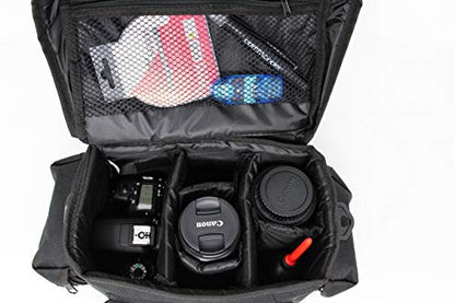 Commander Optics Medium/Large Camera Carrying Case for Nikon, Sony, Pentax, Olympus Panasonic, Samsung, and Canon Rebel DSLR 11 x 7 x 7 Inches Black Bag