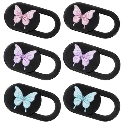 6 Pcs Laptop Camera Cover Slide 0.73''x0.35'' Butterfly Design Ultra-Thin Webcam Cover Slide Web Cam Privacy Blocker for Laptop Desktop Computer Phone Tablet to Protect Your Privacy and Security