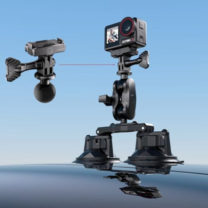 Kewig Magnetic Quick-Release Adapter Camera Mount with 1'' Ball for DJI | for DJI Osmo 360 / Action 3 / 4 / 5 Pro Action Camera, for RAM Mounts B Size 1 Inch Ball Double Socket Arm (X1+R15)