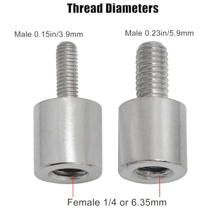 2PCS Screw Adaptor 1/4 inch Female to M6 Male 1/4 inch Female to M4 Male Mounting Camera Tripod Thread Adaptor for Projector DSLR Camera Camcorder Digital Voice Recorder