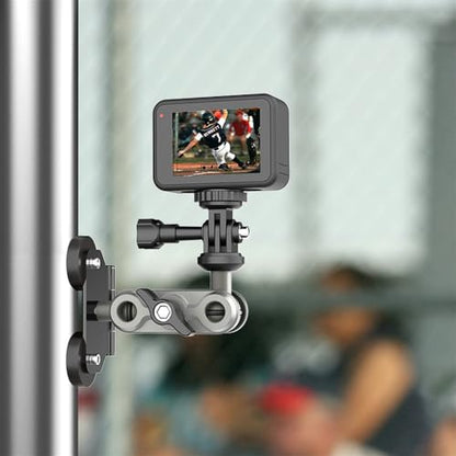 Nakedcellphone Magnetic Fence Post Mount for Gamechanger Cell Phone, iPhone | Also Fits GoPro, Mevo Start - Ideal for Recording Baseball, Softball, Tennis, Pickleball - Wonder Straps Included