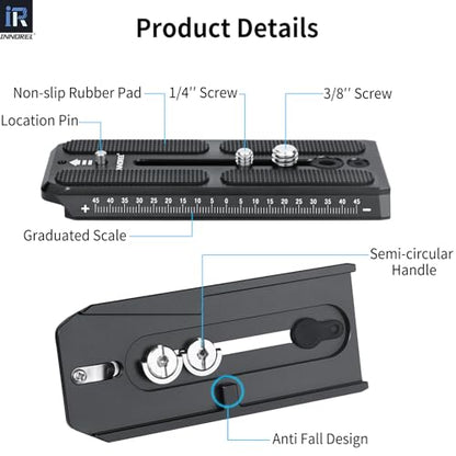Universal Replacement Quick Release Plate 120mm Long 50mm Width INNOREL 2 Pieces QV120 Mount with 1/4" and 3/8" Screws for Manfrotto 501PL Series Video Fluid Head,Innorel f60,DSLR Cameras,Camcorders - size: Pack of 2
