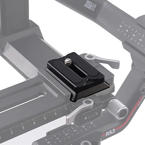 FocusFoto Upper Quick Release Baseplate QR Plate for DJI Ronin RS2 RSC2 RS3 Pro RS4 Pro RS 4 Mini Gimbal Stabilizer Arca-Swiss Standard Camera Tripod Ballhead (Standard Version)