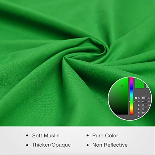 Yesker 8.5x10ft Green Screen Backdrop Kit with Stand Photography Greenscreen Background Support System with 6x9ft Muslin Chromakey Backdrop and Clamp for Photo Video Studio Portrait Product Shooting - size: 8.5 x 10ft