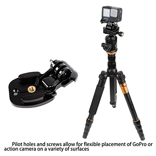 PellKing 1/4 Tripod/Monopod Adapter Mount Compatible with GoPro Hero 13 12 11 10 9 8 7 6 5 Camera, AKASO, Insta360,DJI Osmo Action 2 3 4 5 CNC Quick Release Base Buckle Accessory